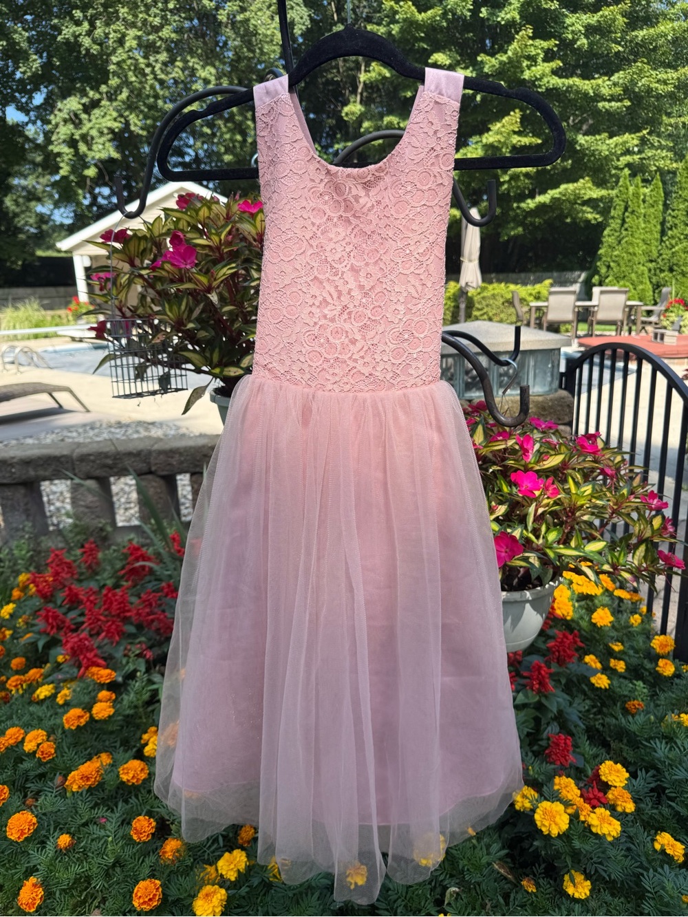 JJ’s House Girls Junior Bridesmaid Dress Size 8 Dusty Pink
